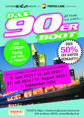Ticketmotiv DAS 90er BOOT - Das 90erBoot Ende Juli 2024