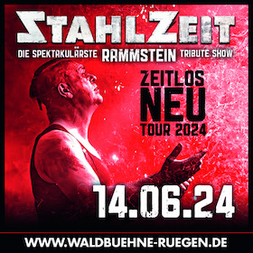 Ticketmotiv Stahlzeit-ZEITLOS NEU-Tour 2024 - Burgentour 24